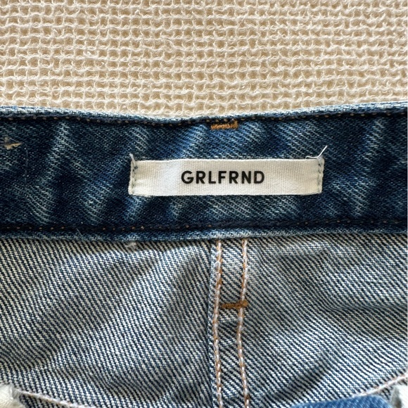 GRLFRND Distressed Blue Mini Skirt - Picture 6 of 8